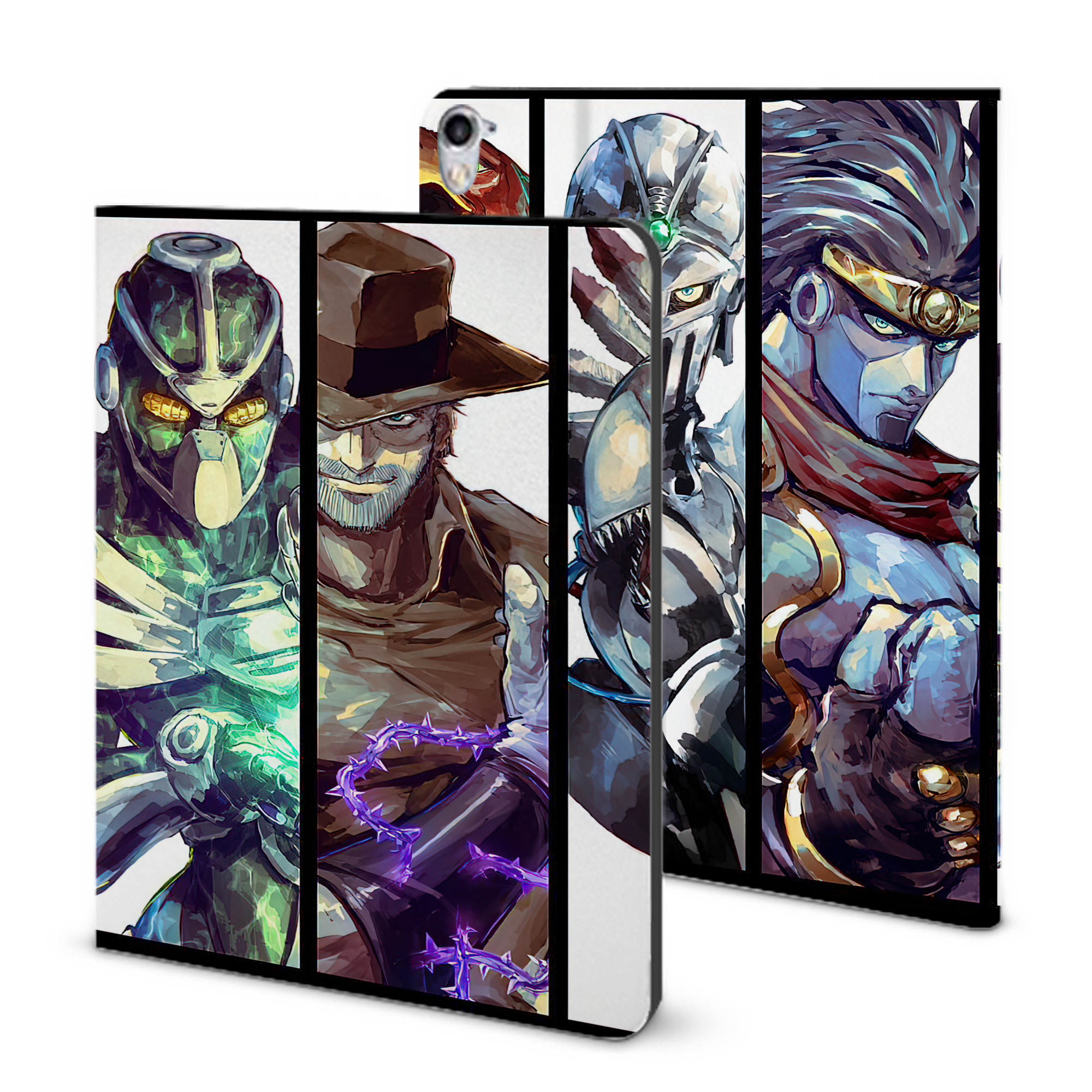 （画像用） ジョジョの奇妙な冒険 JoJo's Bizarre Adventure IPad ケース ブック型 PUレザー TPU 耐衝撃 軽量 薄型 ペン収納なし 全面保護 IPad 各モデル対応
